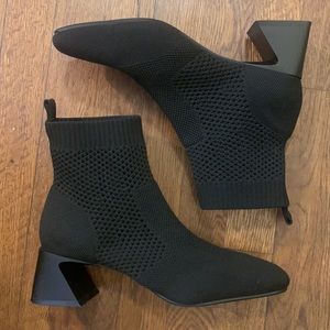 Vivaia Melissa Square-Toe Perforated Heeled Boots
